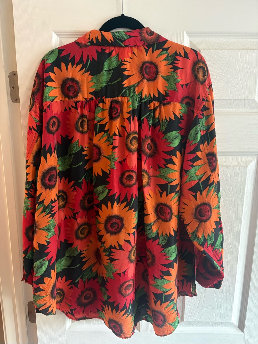 Silk Wave 100% silk VTG button up long sleeve blouse top floral women's size 3X - Picture 2 of 3
